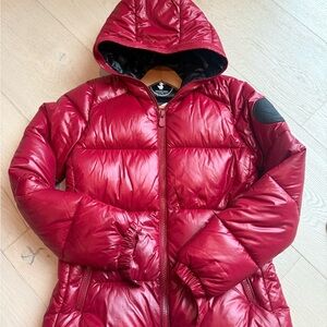 SAVE THE DUCK Shiny Red Puffer Jacket